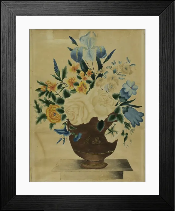 Framed Print : Still Life with Flower Arrangement in Pot, n.d. Creator: Unknown Framed Print : Still Life with Flower Arrangement in Pot, n.d. Creator: Unknown