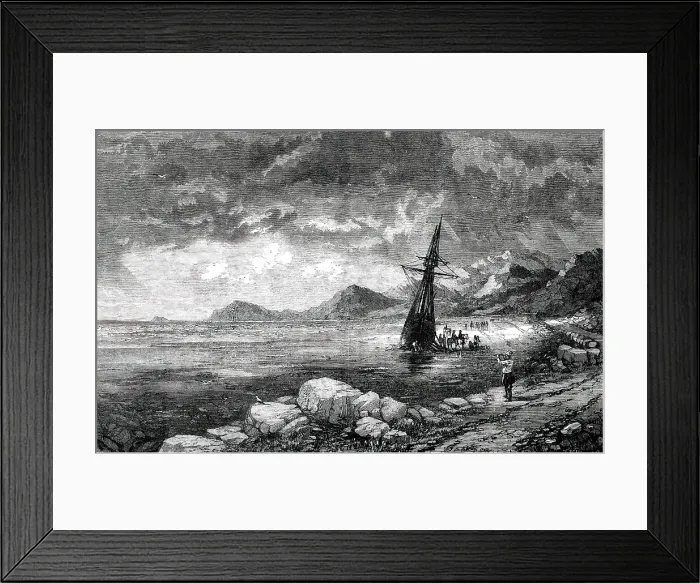 Framed Print : The Wind on Shore - painted by T. Creswick, A.R.A. 1850. Creator: J Williams Framed Print : The Wind on Shore - painted by T. Creswick, A.R.A. 1850. Creator: J Williams