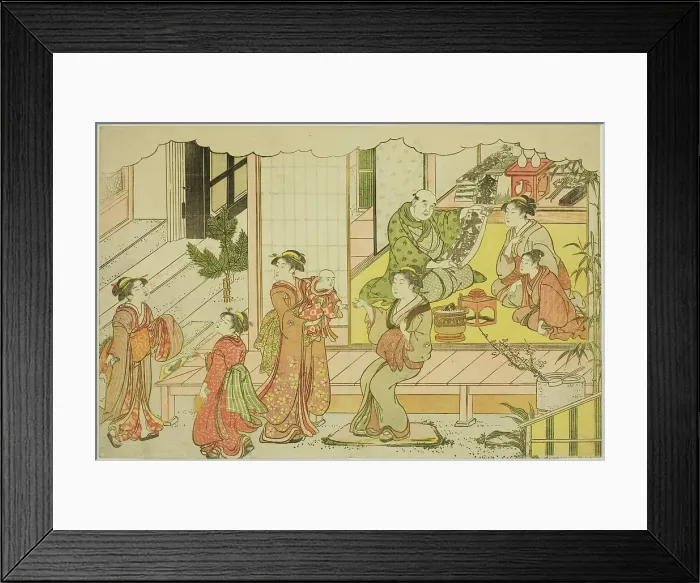 Framed Print : Opening the Storehouse (Kurabiraki), from the illustrated book Colors of the Triple... c. 1787. Creator: Torii Kiyonaga. Opening the Storehouse (Kurabiraki), from the illustrated book Colors of the Triple... c. 1787. Creator: Torii Kiyonaga Framed Print : Opening the Storehouse (Kurabiraki), from the illustrated book Colors of the Triple... c. 1787. Creator: Torii Kiyonaga. Opening the Storehouse (Kurabiraki), from the illustrated book Colors of the Triple... c. 1787. Creator: Torii Kiyonaga