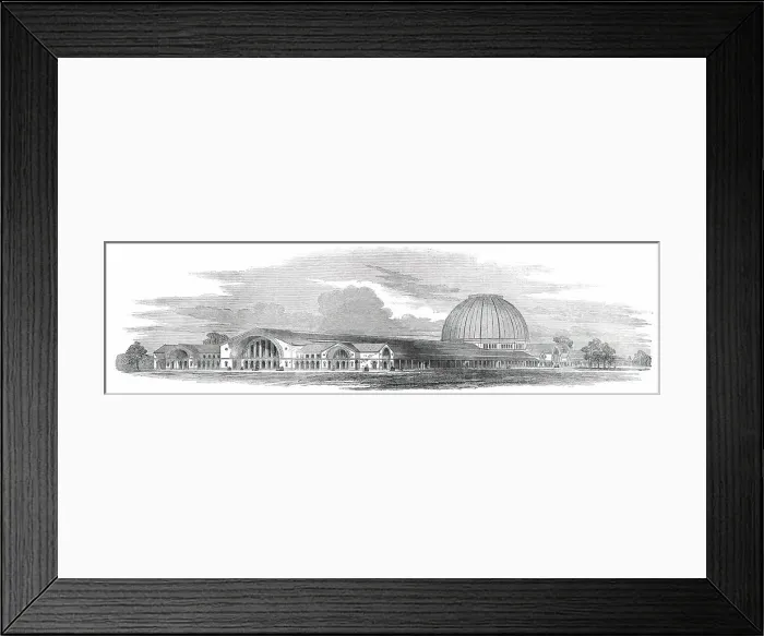 Framed Print : Building for the Great Industrial Exhibition, to be erected in Hyde-Park, 1850. Creator: Unknown Framed Print : Building for the Great Industrial Exhibition, to be erected in Hyde-Park, 1850. Creator: Unknown