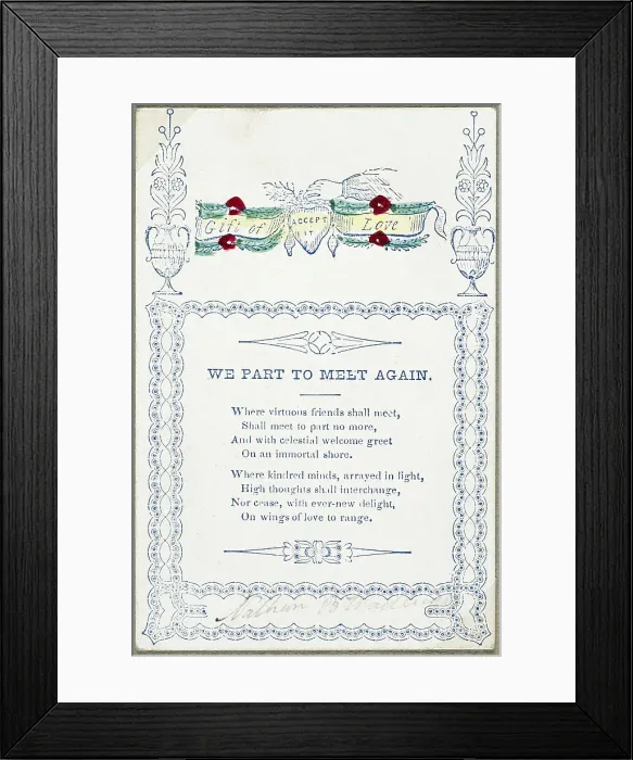 Framed Print : We Part to Meet Again (valentine), c.1830. Creator: Unknown Framed Print : We Part to Meet Again (valentine), c.1830. Creator: Unknown