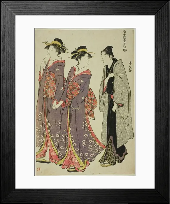 Framed Print : Out for a Walk, from the series A Collection of Contemporary Beauties of the Pleasure... c. 1783. Creator: Torii Kiyonaga. Out for a Walk, from the series A Collection of Contemporary Beauties of the Pleasure... c. 1783 Framed Print : Out for a Walk, from the series A Collection of Contemporary Beauties of the Pleasure... c. 1783. Creator: Torii Kiyonaga. Out for a Walk, from the series A Collection of Contemporary Beauties of the Pleasure... c. 1783