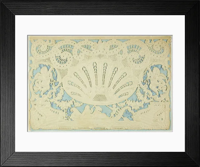 Framed Print : Untitled Valentine (Large Pink Flower), c.1860. Creator: Unknown Framed Print : Untitled Valentine (Large Pink Flower), c.1860. Creator: Unknown