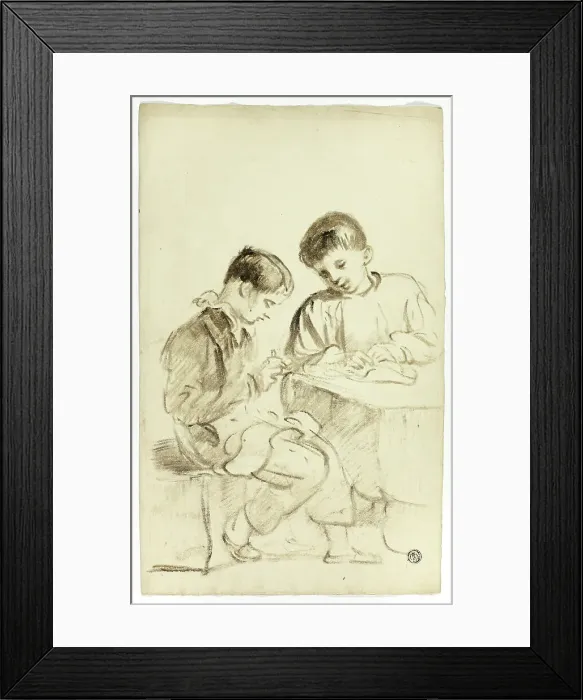 Framed Print : Two School Boys, c. 1830. Creators: Thomas Jones Barker, Thomas Barker Framed Print : Two School Boys, c. 1830. Creators: Thomas Jones Barker, Thomas Barker