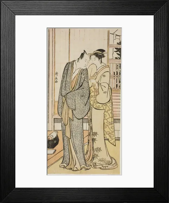 Framed Print : The Actor Ichikawa Yaozo III with a geisha, from an untitled series of prints showing...c1783 / 84. Creator: Torii Kiyonaga Framed Print : The Actor Ichikawa Yaozo III with a geisha, from an untitled series of prints showing...c1783 / 84. Creator: Torii Kiyonaga