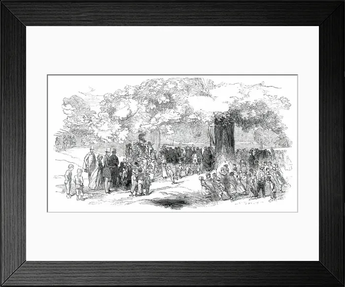 Framed Print : Westminster Ragged-School Children in Claydon-Park, 1850. Creator: Unknown Framed Print : Westminster Ragged-School Children in Claydon-Park, 1850. Creator: Unknown