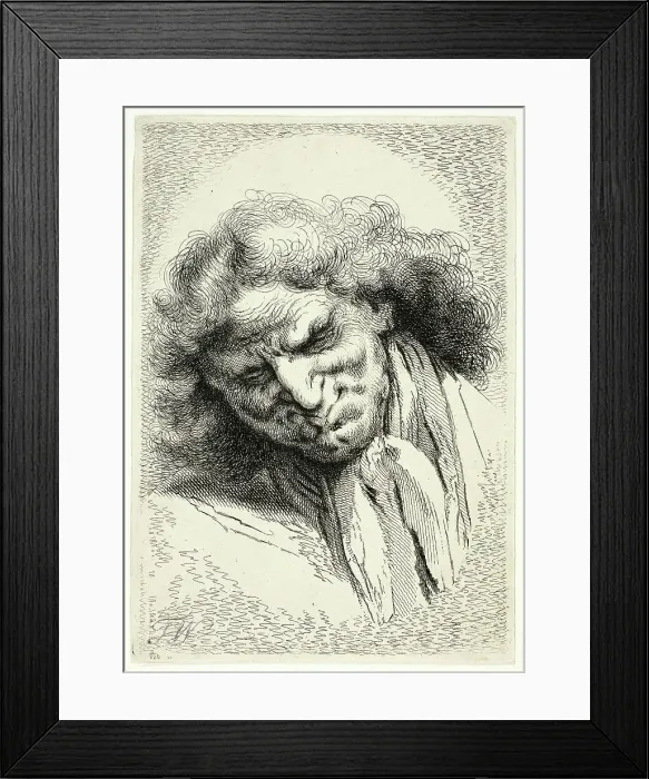 Framed Print : Head of an Old Man Sleeping, n.d. Creator: Thomas Worlidge Framed Print : Head of an Old Man Sleeping, n.d. Creator: Thomas Worlidge