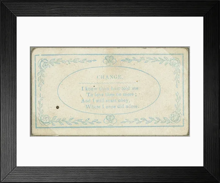 Framed Print : Change (valentine), c.1830. Creator: Unknown Framed Print : Change (valentine), c.1830. Creator: Unknown