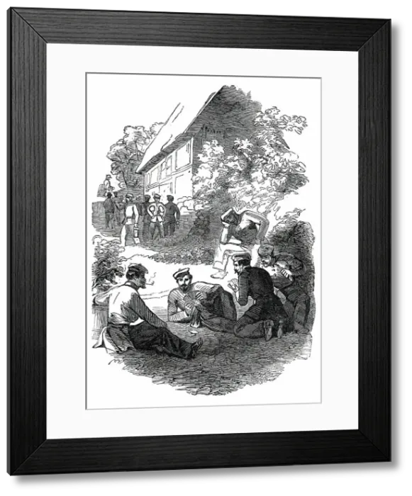 Framed Print : The War in Schleswig - Repose in Camp, 1850. Creator: Unknown Framed Print : The War in Schleswig - Repose in Camp, 1850. Creator: Unknown
