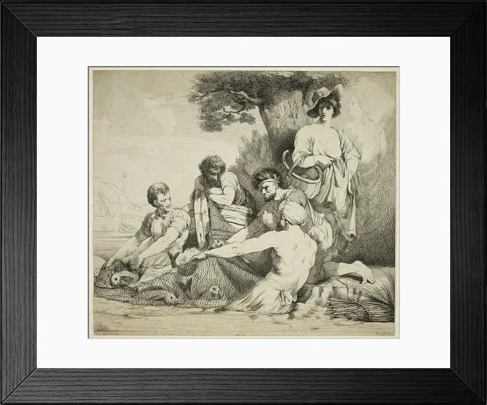 Framed Print : Fishermen, 1880. Creator: Robert Blyth Framed Print : Fishermen, 1880. Creator: Robert Blyth