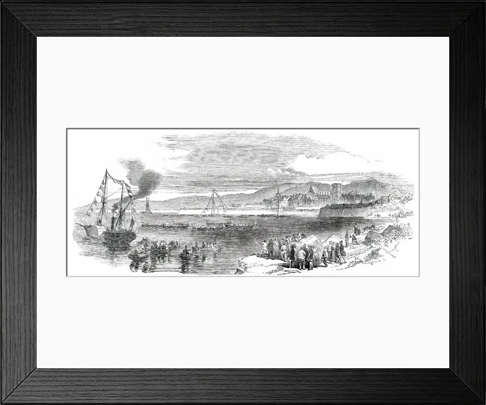 Framed Print : Ships Boat-Race at Cherbourg, 1850. Creator: Unknown Framed Print : Ships Boat-Race at Cherbourg, 1850. Creator: Unknown