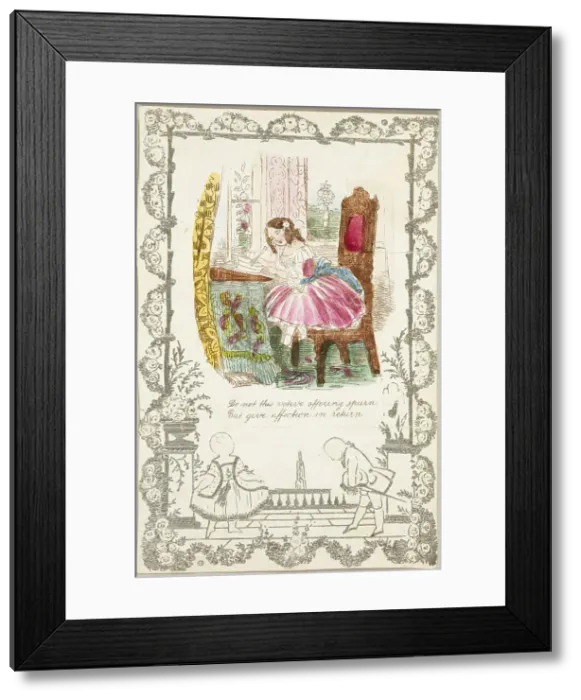 Framed Print : Do Not this Votive Offering Spurn (valentine), 1850 / 59. Creator: Unknown Framed Print : Do Not this Votive Offering Spurn (valentine), 1850 / 59. Creator: Unknown