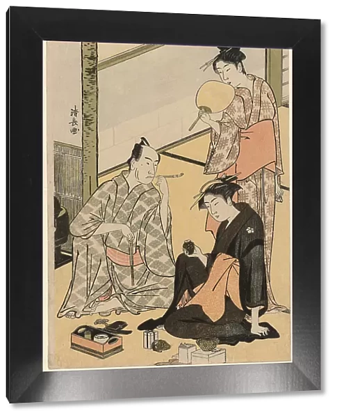 The Actor Matsumoto Koshiro IV with his family, from an untitled series of four prints... c1783 / 84. Creator: Torii Kiyonaga