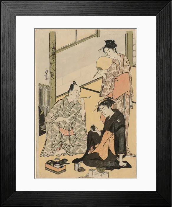 Framed Print : The Actor Matsumoto Koshiro IV with his family, from an untitled series of four prints... c1783 / 84. Creator: Torii Kiyonaga Framed Print : The Actor Matsumoto Koshiro IV with his family, from an untitled series of four prints... c1783 / 84. Creator: Torii Kiyonaga
