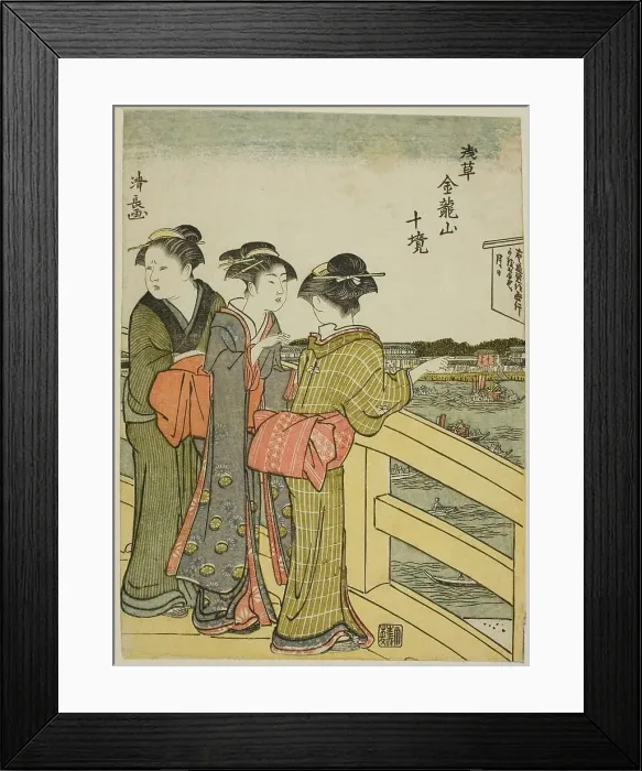 Framed Print : View from Azuma Bridge, from the series Ten Precincts of Kinryuzan Temple in Asakusa... c. 1783. Creator: Torii Kiyonaga. View from Azuma Bridge, from the series Ten Precincts of Kinryuzan Temple in Asakusa... c. 1783 Framed Print : View from Azuma Bridge, from the series Ten Precincts of Kinryuzan Temple in Asakusa... c. 1783. Creator: Torii Kiyonaga. View from Azuma Bridge, from the series Ten Precincts of Kinryuzan Temple in Asakusa... c. 1783