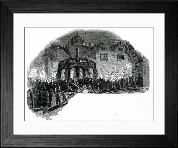 Framed Print : Anti-Papal Demonstration at Salisbury, 1850. Creator: Unknown Framed Print : Anti-Papal Demonstration at Salisbury, 1850. Creator: Unknown