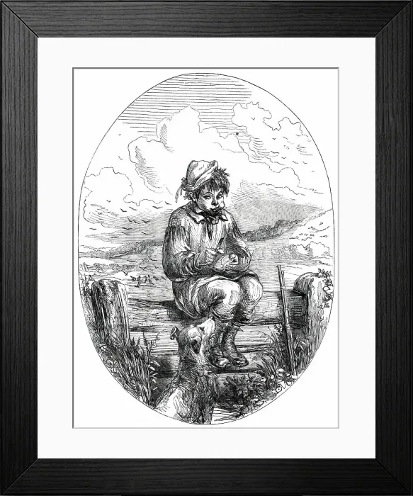 Framed Print : The Crow-Boy's Christmas Lunch - drawn by Phiz, 1850. Creator: Unknown Framed Print : The Crow-Boy's Christmas Lunch - drawn by Phiz, 1850. Creator: Unknown