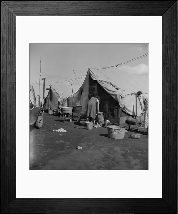 Framed Print : Orange pickers camp, Tulare County, California, 1938. Creator: Dorothea Lange Framed Print : Orange pickers camp, Tulare County, California, 1938. Creator: Dorothea Lange