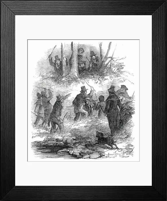 Framed Print : Hunting the Wren at Christmas, 1850. Creator: Unknown Framed Print : Hunting the Wren at Christmas, 1850. Creator: Unknown