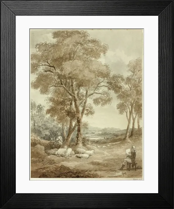 Framed Print : Gainsborough's first sight of the young lady who, c. 1830. Creator: Samuel John Stump Framed Print : Gainsborough's first sight of the young lady who, c. 1830. Creator: Samuel John Stump