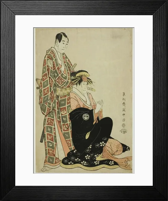 Framed Print : The actors Segawa Kikunojo III (R) as the courtesan Katsuragi and Sawamura Sojuro... 1794. Creator: Toshusai Sharaku Framed Print : The actors Segawa Kikunojo III (R) as the courtesan Katsuragi and Sawamura Sojuro... 1794. Creator: Toshusai Sharaku
