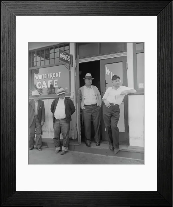 Framed Print : Main street, Gibson, California, 1938. Creator: Dorothea Lange Framed Print : Main street, Gibson, California, 1938. Creator: Dorothea Lange