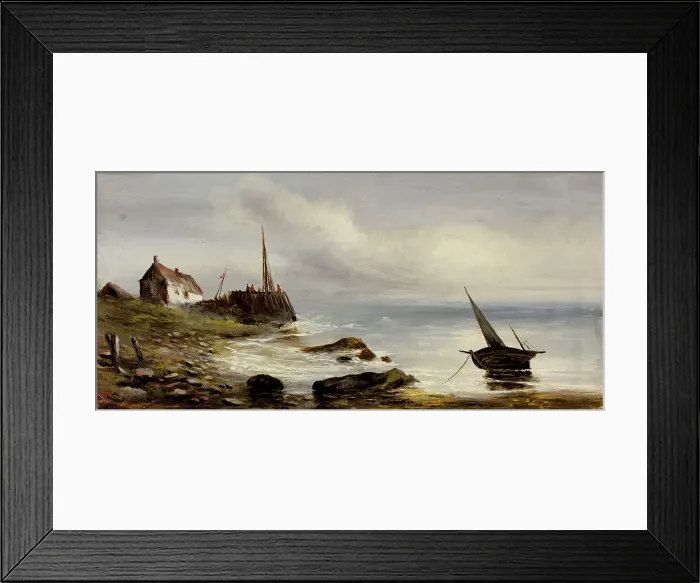 Framed Print : Cottage on the Shore, n.d. Creator: Unknown Framed Print : Cottage on the Shore, n.d. Creator: Unknown