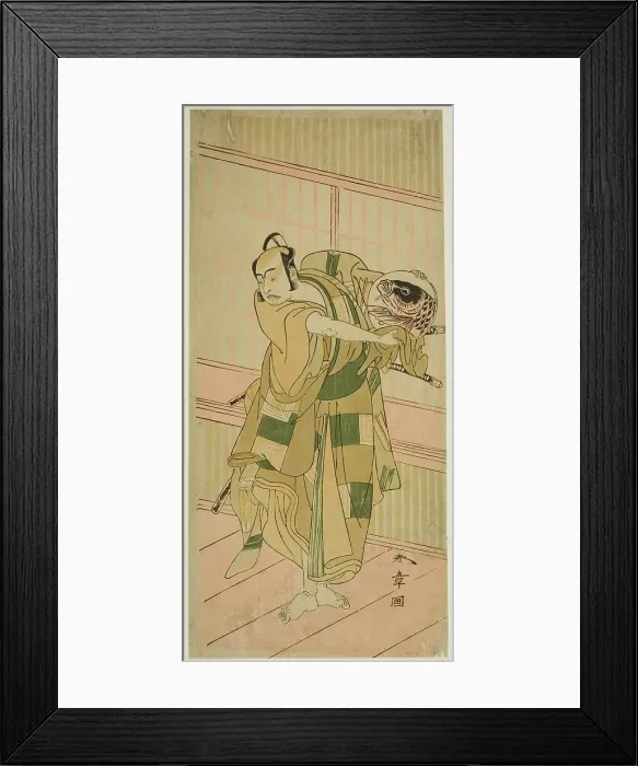Framed Print : The Actor Ichikawa Yaozo II as Ashikaga Motouji Disguised as Katagiri Yashichi in the Play... c1772 Creator: Shunsho Framed Print : The Actor Ichikawa Yaozo II as Ashikaga Motouji Disguised as Katagiri Yashichi in the Play... c1772 Creator: Shunsho