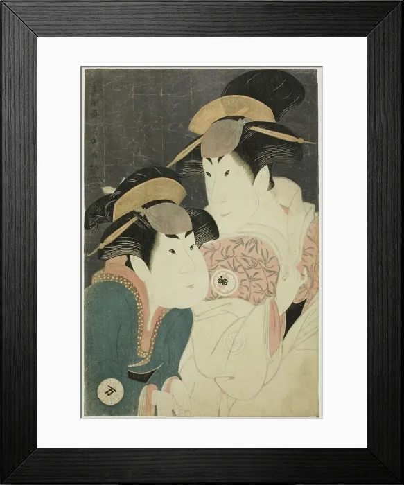 Framed Print : The actors Segawa Tomisaburo II (R) as Yadorigi, wife of Ogishi Kurando, and Nakamura... 1794. Creator: Toshusai Sharaku Framed Print : The actors Segawa Tomisaburo II (R) as Yadorigi, wife of Ogishi Kurando, and Nakamura... 1794. Creator: Toshusai Sharaku