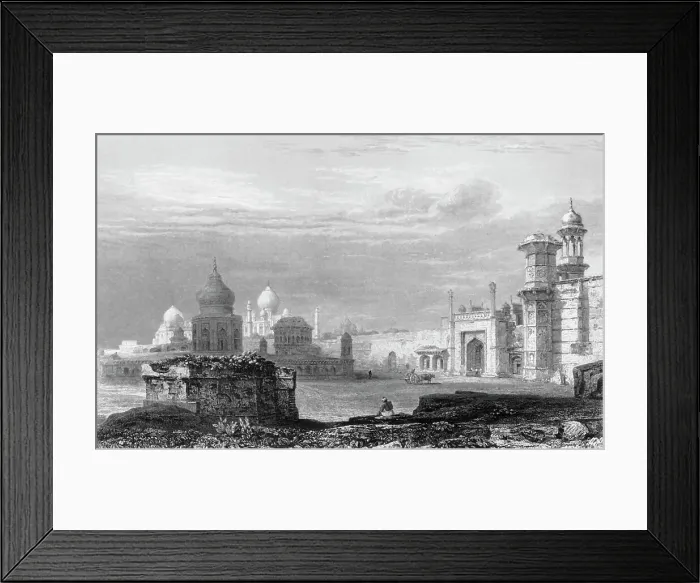 Framed Print : Ruins About the Taj Mahal, Agra, 1834. Creator: Unknown Framed Print : Ruins About the Taj Mahal, Agra, 1834. Creator: Unknown