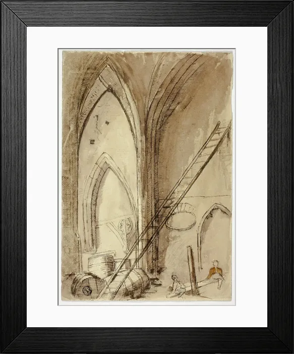 Framed Print : Teetertotter in Church Building, n.d. Creator: Unknown Framed Print : Teetertotter in Church Building, n.d. Creator: Unknown