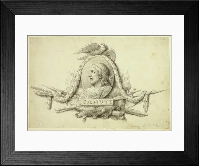 Framed Print : Design for Medallion of King Canute, n.d. Creator: Sir Robert Smirke Framed Print : Design for Medallion of King Canute, n.d. Creator: Sir Robert Smirke
