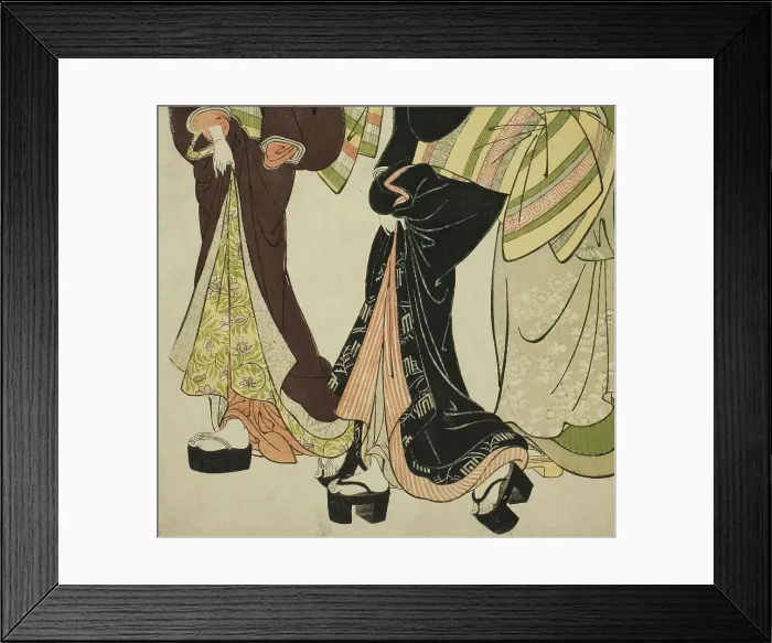 Framed Print : Two Entertainers and a Maid, c. 1777. Creator: Kitao Shigemasa Framed Print : Two Entertainers and a Maid, c. 1777. Creator: Kitao Shigemasa