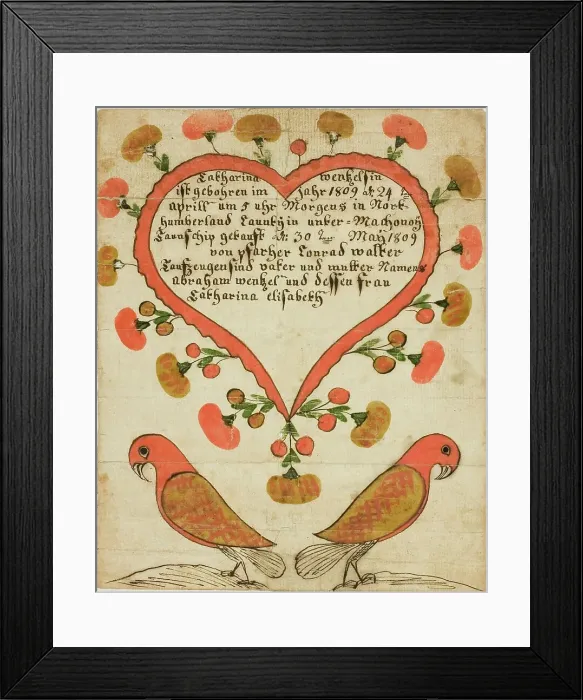 Framed Print : Baptismal Certificate of Catharina Wentzelsin, April 24, 1809. Creator: Unknown Framed Print : Baptismal Certificate of Catharina Wentzelsin, April 24, 1809. Creator: Unknown