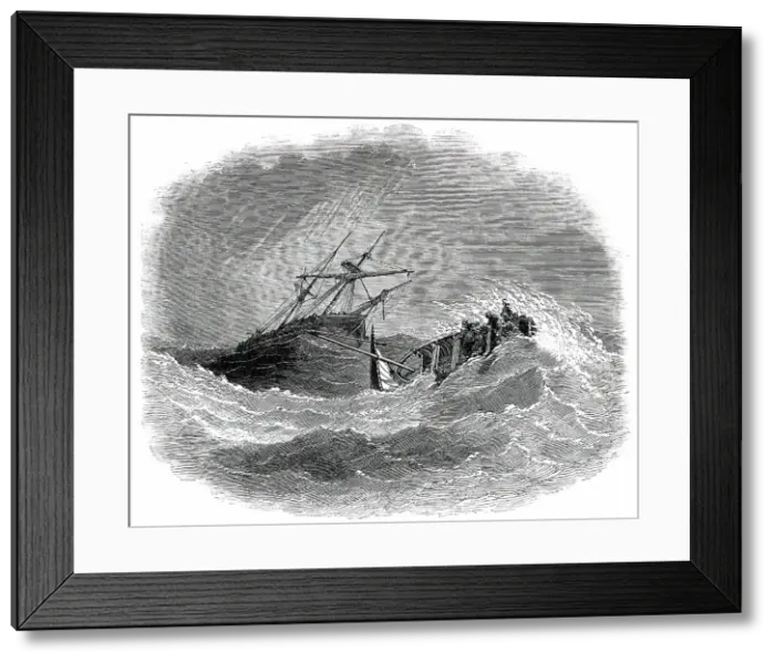 Framed Print : Boat Catastrophe, and the Lalla Rookh in Distress, off Worthing, 1850. Creator: Unknown. Boat Catastrophe, and the Lalla Rookh in Distress, off Worthing, 1850. Creator: Unknown Framed Print : Boat Catastrophe, and the Lalla Rookh in Distress, off Worthing, 1850. Creator: Unknown. Boat Catastrophe, and the Lalla Rookh in Distress, off Worthing, 1850. Creator: Unknown