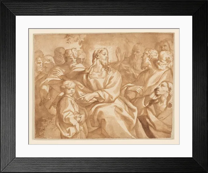 Framed Print : Suffer the Little Children, 1690 / 1700. Creator: Domenico Piola I Framed Print : Suffer the Little Children, 1690 / 1700. Creator: Domenico Piola I