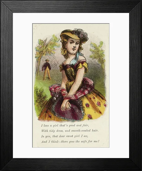 Framed Print : I Love a Girl that's Good and Fair (valentine), 1860 / 69. Creator: Unknown Framed Print : I Love a Girl that's Good and Fair (valentine), 1860 / 69. Creator: Unknown
