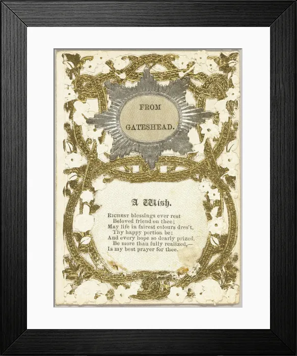 Framed Print : From Gatehead (valentine), 1860 / 69. Creator: Unknown Framed Print : From Gatehead (valentine), 1860 / 69. Creator: Unknown
