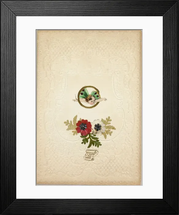 Framed Print : I Love but Thee (Valentine), c.1840. Creator: Unknown Framed Print : I Love but Thee (Valentine), c.1840. Creator: Unknown