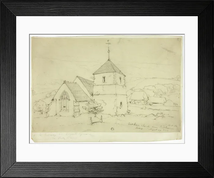 Framed Print : Eastdam Church near Eastbourn Sussex, Aug. 27, 1866. Creator: William Roxby Beverley Framed Print : Eastdam Church near Eastbourn Sussex, Aug. 27, 1866. Creator: William Roxby Beverley