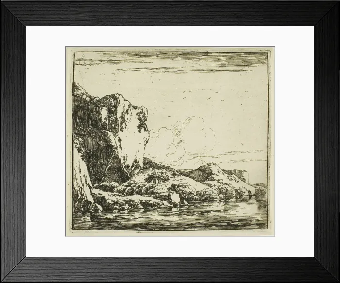 Framed Print : Rocky Landscape, 1645-50. Creator: Herman Naijwincx Framed Print : Rocky Landscape, 1645-50. Creator: Herman Naijwincx