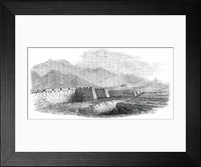 Framed Print : The Great Wall of China, seen from the Top of the Tower, 1850. Creator: Smyth Framed Print : The Great Wall of China, seen from the Top of the Tower, 1850. Creator: Smyth