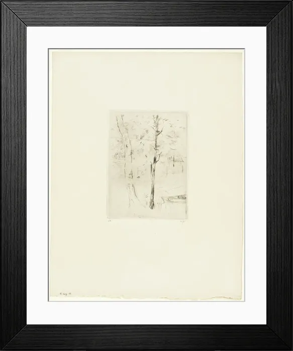 Framed Print : The Lake in the Bois de Boulogne, 1889. Creator: Berthe Morisot Framed Print : The Lake in the Bois de Boulogne, 1889. Creator: Berthe Morisot