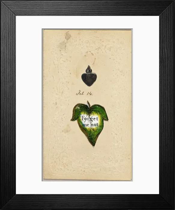 Framed Print : Forget Me Not (valentine), c.1830. Creator: Unknown Framed Print : Forget Me Not (valentine), c.1830. Creator: Unknown