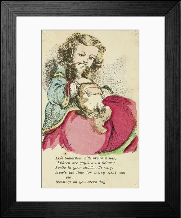 Framed Print : Like Butterflies with Pretty Wings (valentine), 1860 / 69. Creator: Unknown Framed Print : Like Butterflies with Pretty Wings (valentine), 1860 / 69. Creator: Unknown