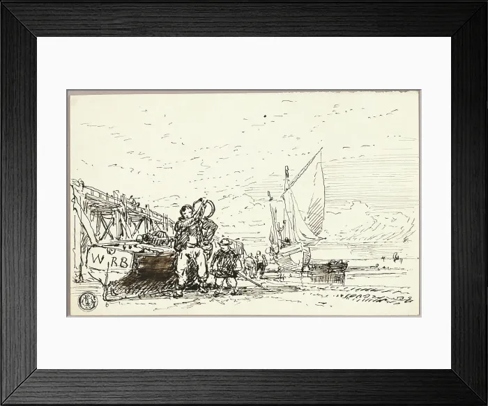 Framed Print : Harbor Scene, n.d. Creator: William Roxby Beverley Framed Print : Harbor Scene, n.d. Creator: William Roxby Beverley