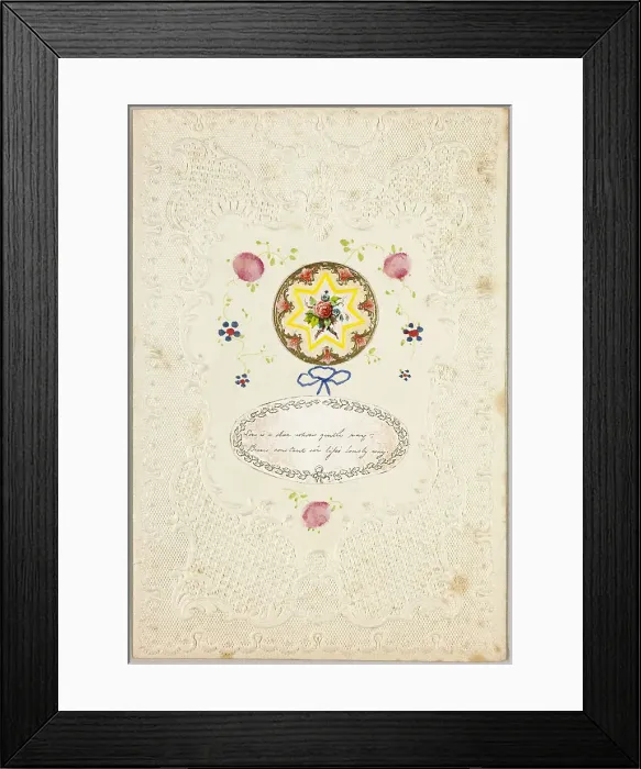 Framed Print : Love is a Star (Valentine), c.1840. Creator: Unknown Framed Print : Love is a Star (Valentine), c.1840. Creator: Unknown
