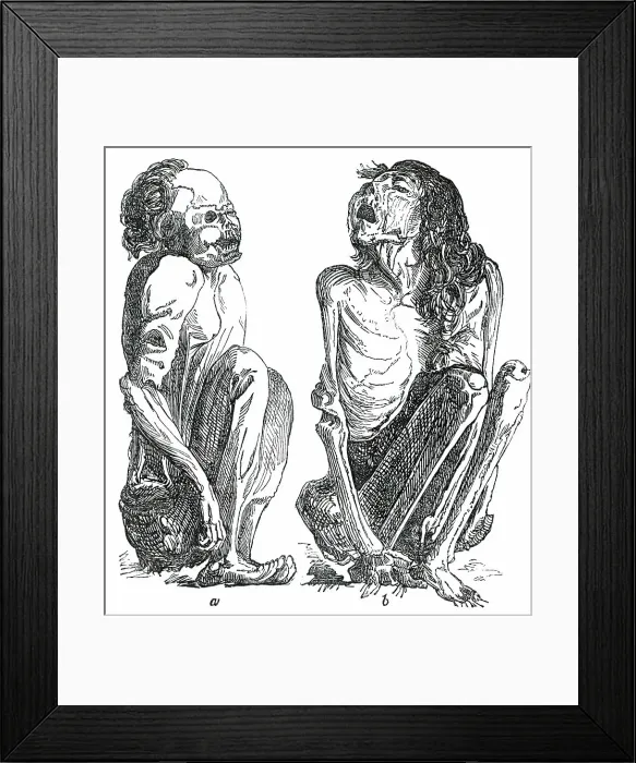 Framed Print : Peruvian Mummies, 1850. Creator: Unknown Framed Print : Peruvian Mummies, 1850. Creator: Unknown