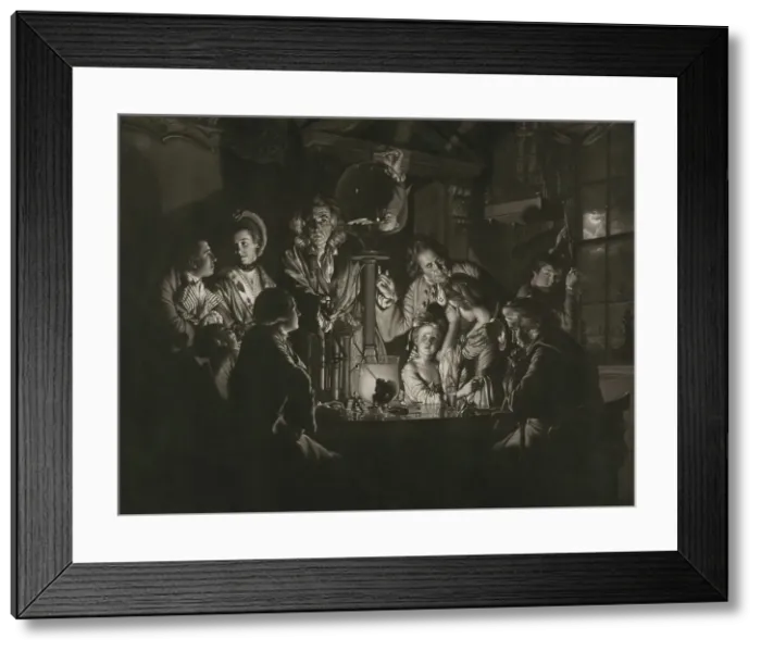 Framed Print : A Philosopher Shewing an Experiment on the Air Pump, 1769. Creator: Valentine Green Framed Print : A Philosopher Shewing an Experiment on the Air Pump, 1769. Creator: Valentine Green