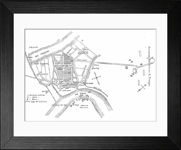 Framed Print : Schleswig-Holstein War - Plan of Friedrichstadt, 1850. Creator: Unknown Framed Print : Schleswig-Holstein War - Plan of Friedrichstadt, 1850. Creator: Unknown